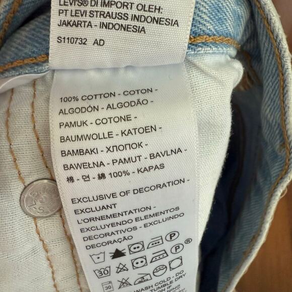 Levi’s 501 Button Fly Shorts Light Wash Denim Casual Preppy Festival Sz 30 - Picture 7 of 7